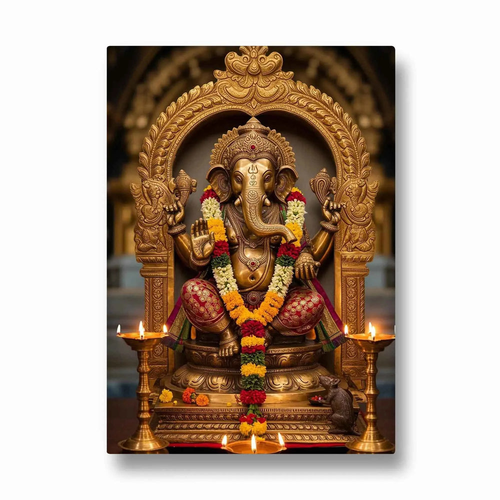 Ganesha Brass Mandapa Archana