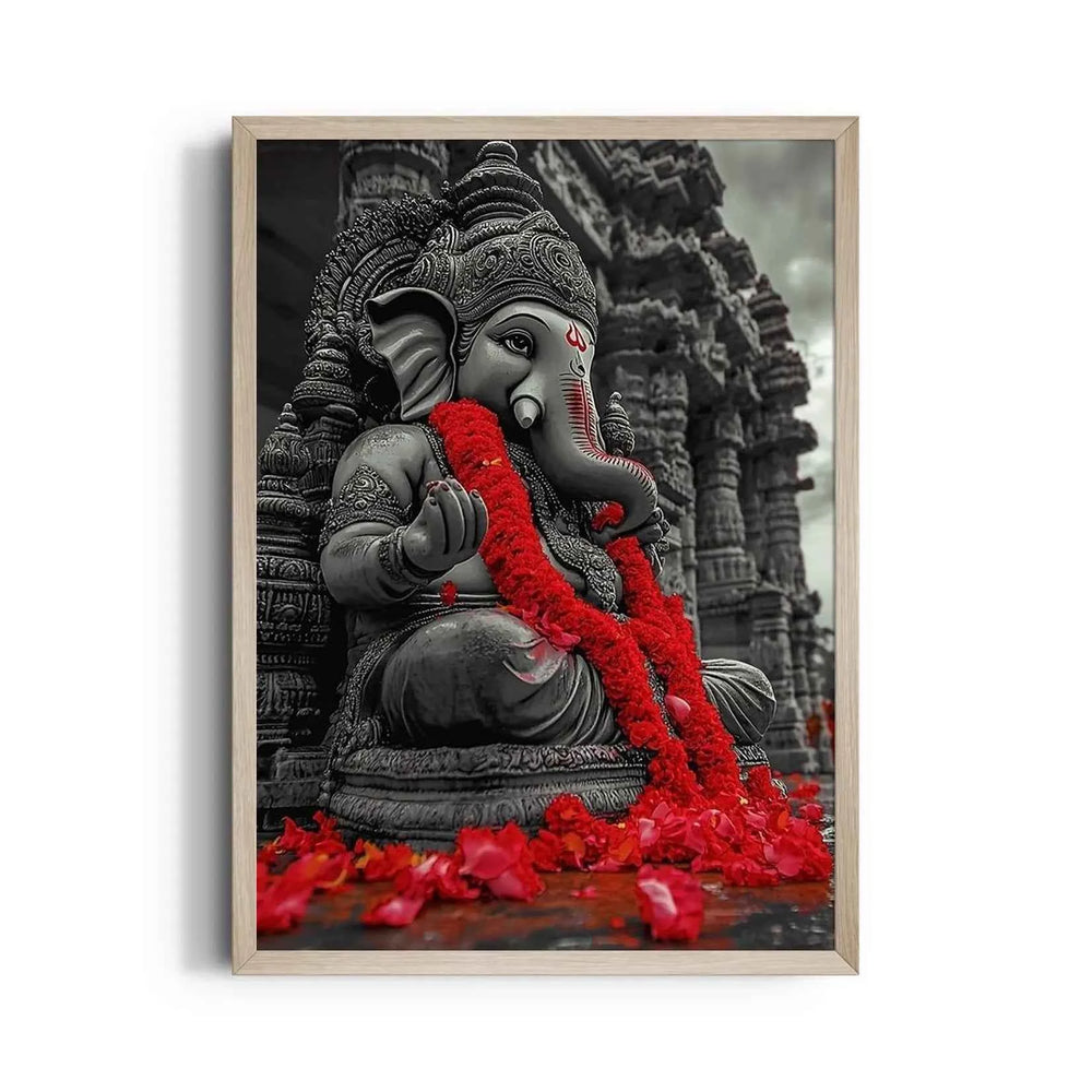 Ganesha Krishna Shila Raktapushpa