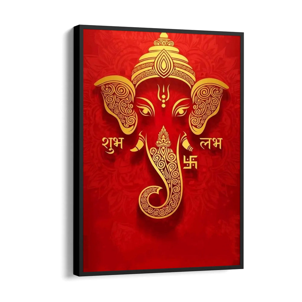 Ganesha Shubh Labh Swastika Rakta