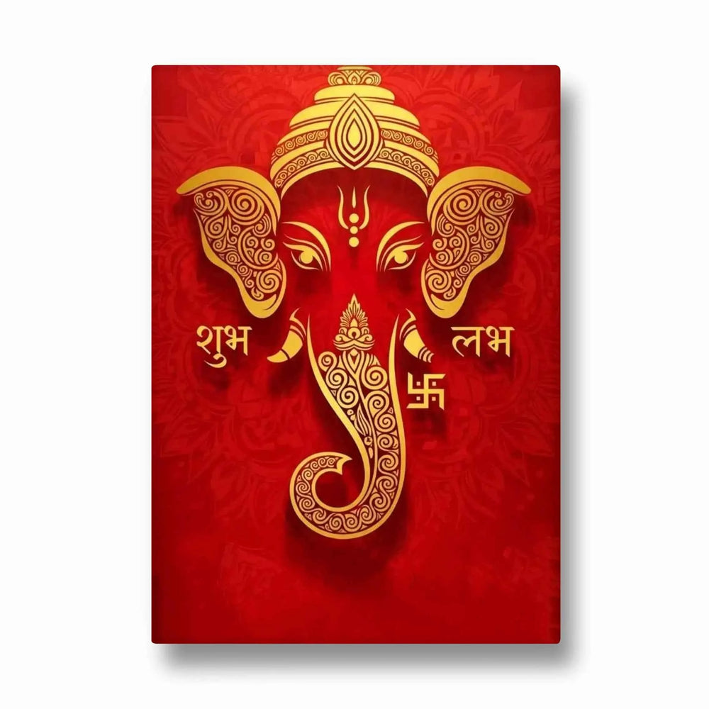 Ganesha Shubh Labh Swastika Rakta