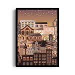 Golden Evening Old Town - City Wall Art