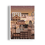 Golden Evening Old Town - City Wall Art