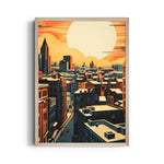 Golden Horizon Cityscape - City Wall Art