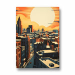 Golden Horizon Cityscape - City Wall Art