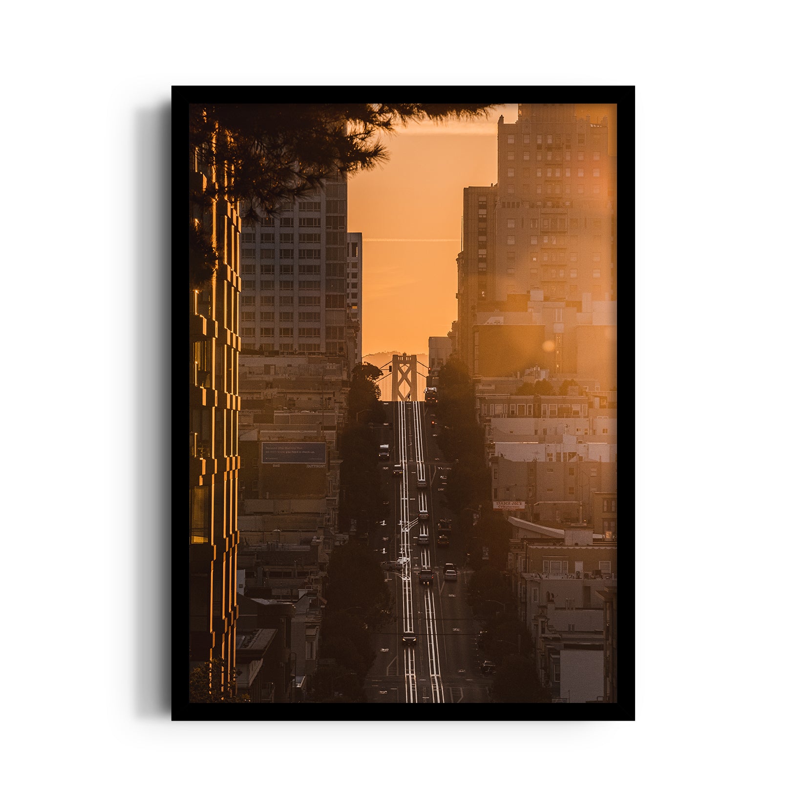 Golden Hour City Street ??? Sunset Urban Wall Art