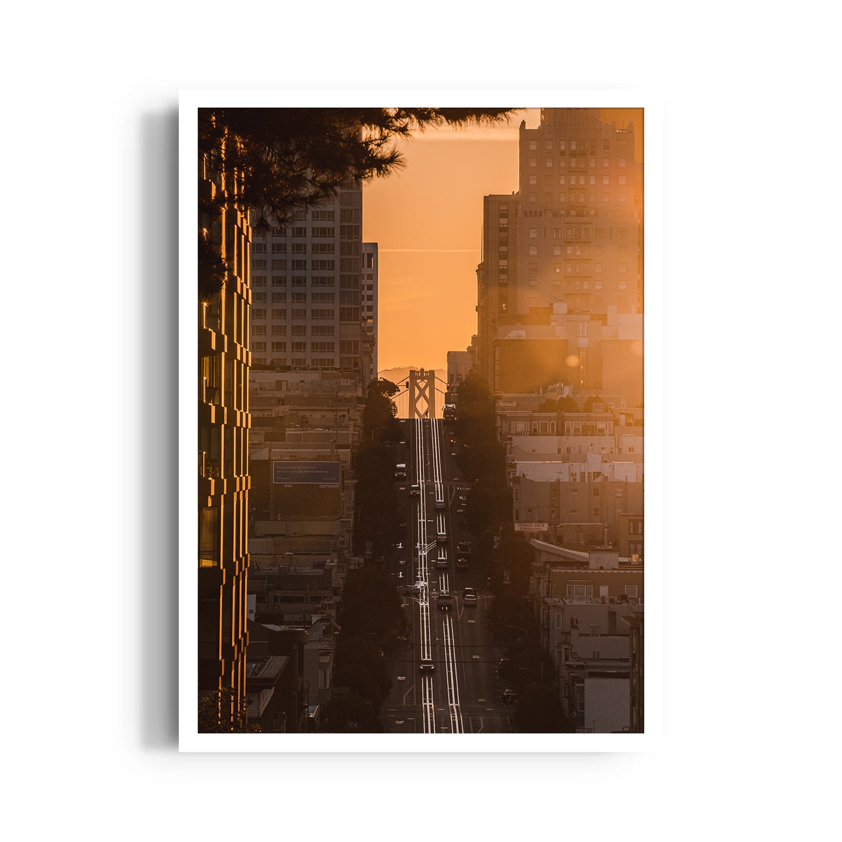 Golden Hour City Street ??? Sunset Urban Wall Art