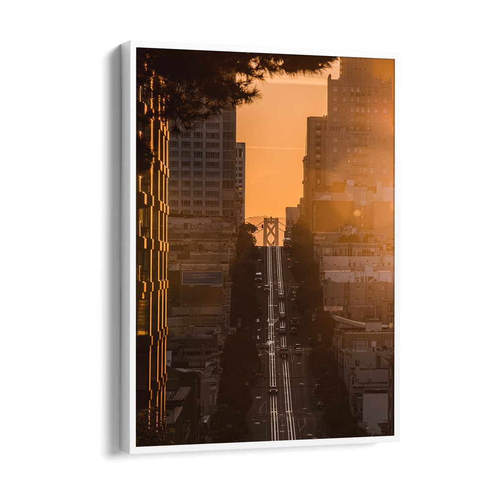 Golden Hour City Street – Sunset Urban Wall Art