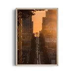 Golden Hour City Street – Sunset Urban Wall Art