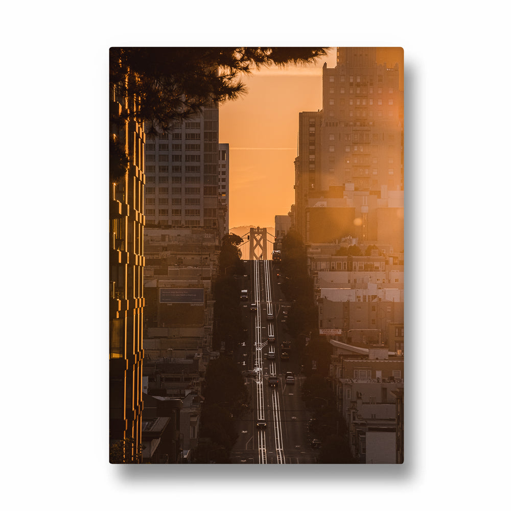 Golden Hour City Street – Sunset Urban Wall Art