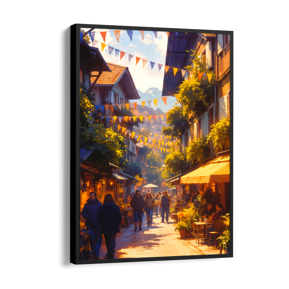 Golden Market Street - City Wall Art - Pillow Fights