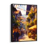 Golden Market Street - City Wall Art - Pillow Fights