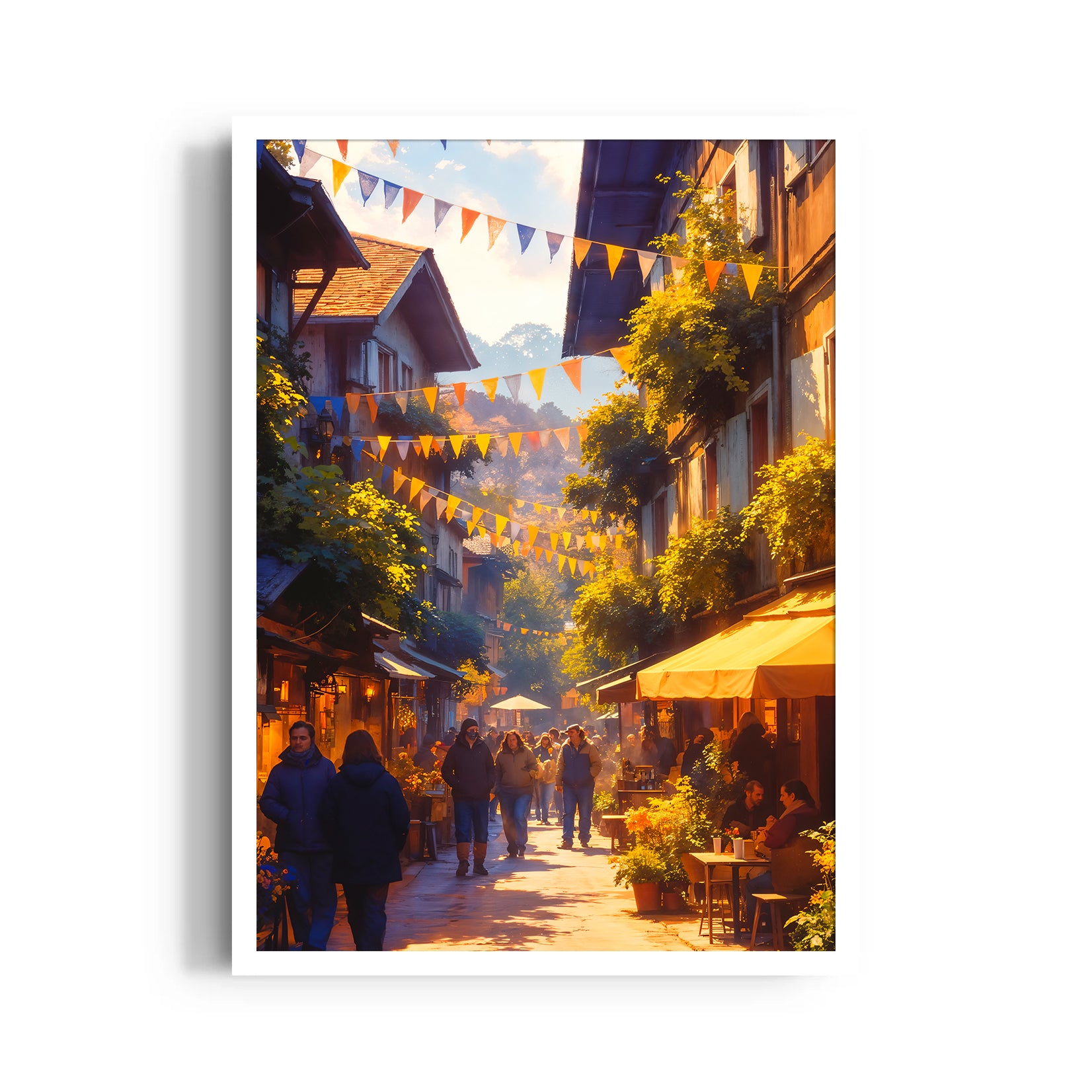 Golden Market Street - City Wall Art