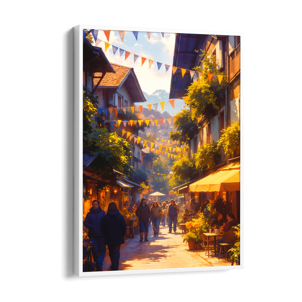 Golden Market Street - City Wall Art - Pillow Fights