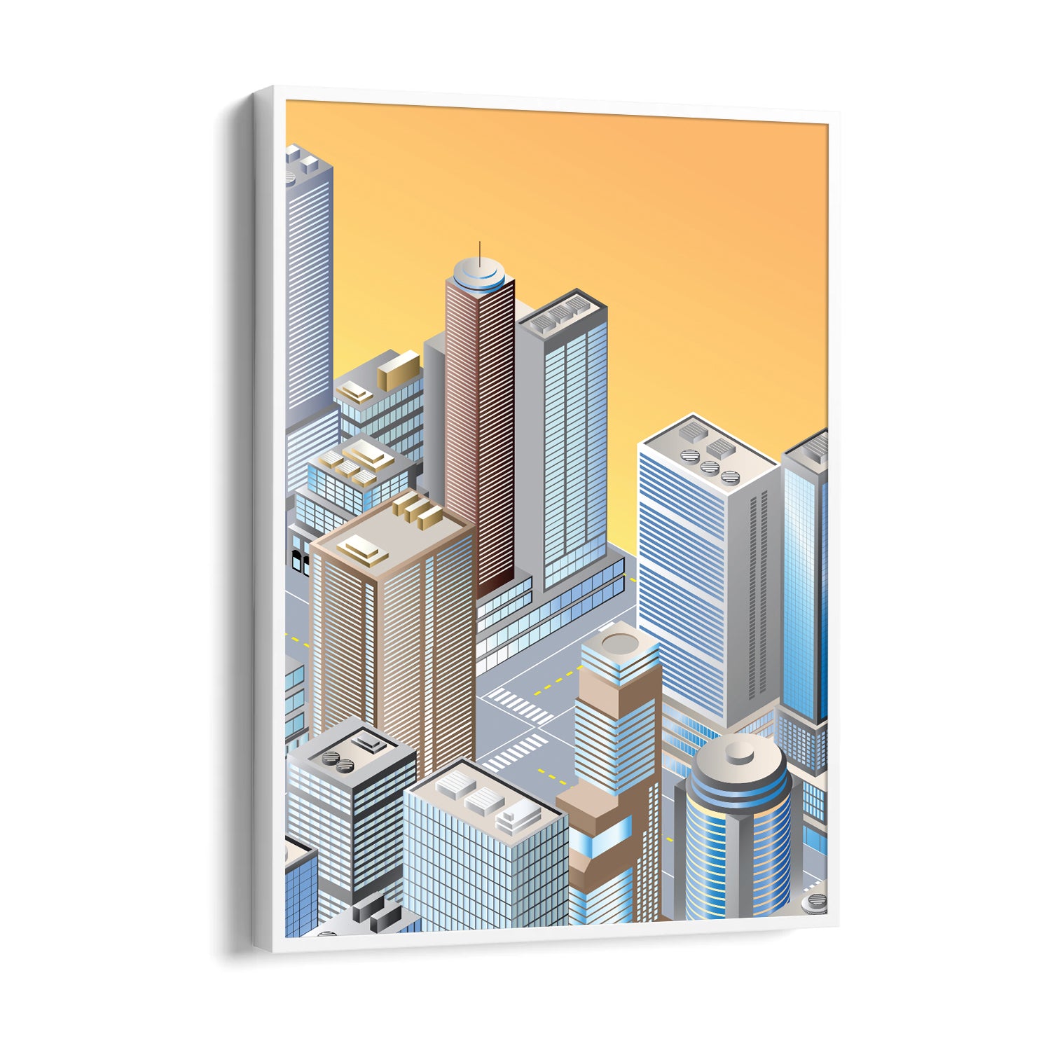 Golden Metro Heights - City Wall Art