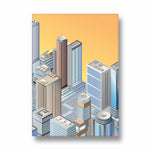 Golden Metro Heights - City Wall Art - Pillow Fights