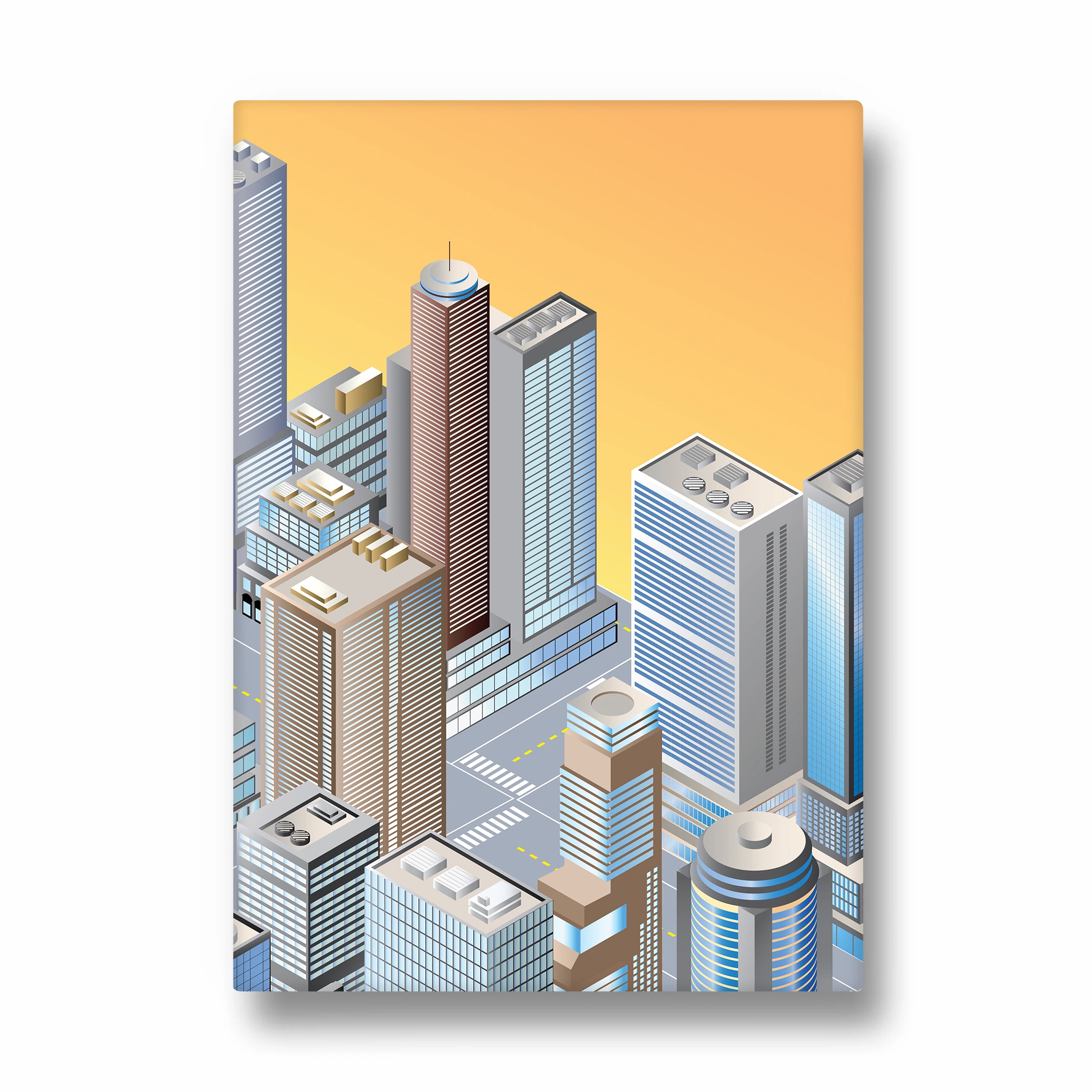 Golden Metro Heights - City Wall Art