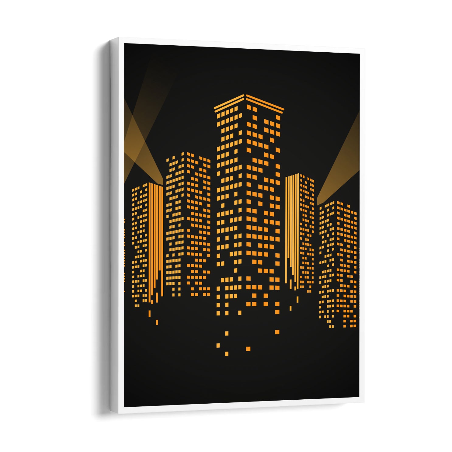 Golden Midnight Skyline - City Wall Art
