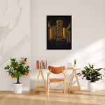 Golden Midnight Skyline - City Wall Art - Pillow Fights
