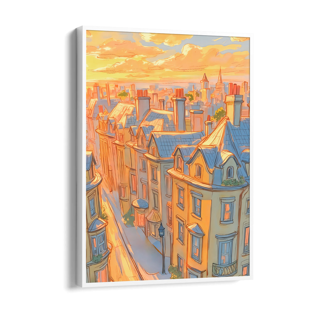 Golden Paris Rooftops - City Wall Art