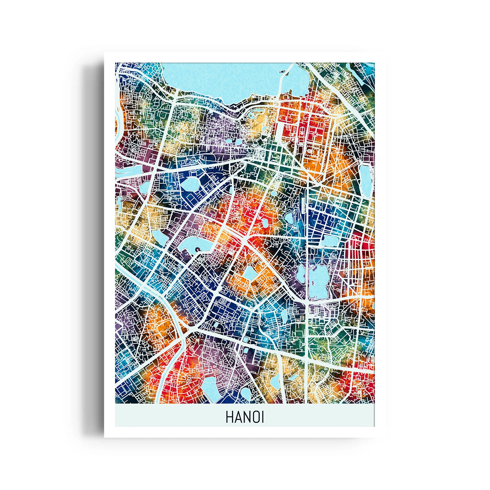 Hanoi Spectrum Grid - street map wall art
