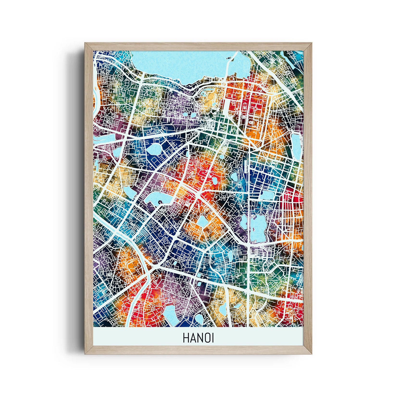 Hanoi Spectrum Grid - street map wall art