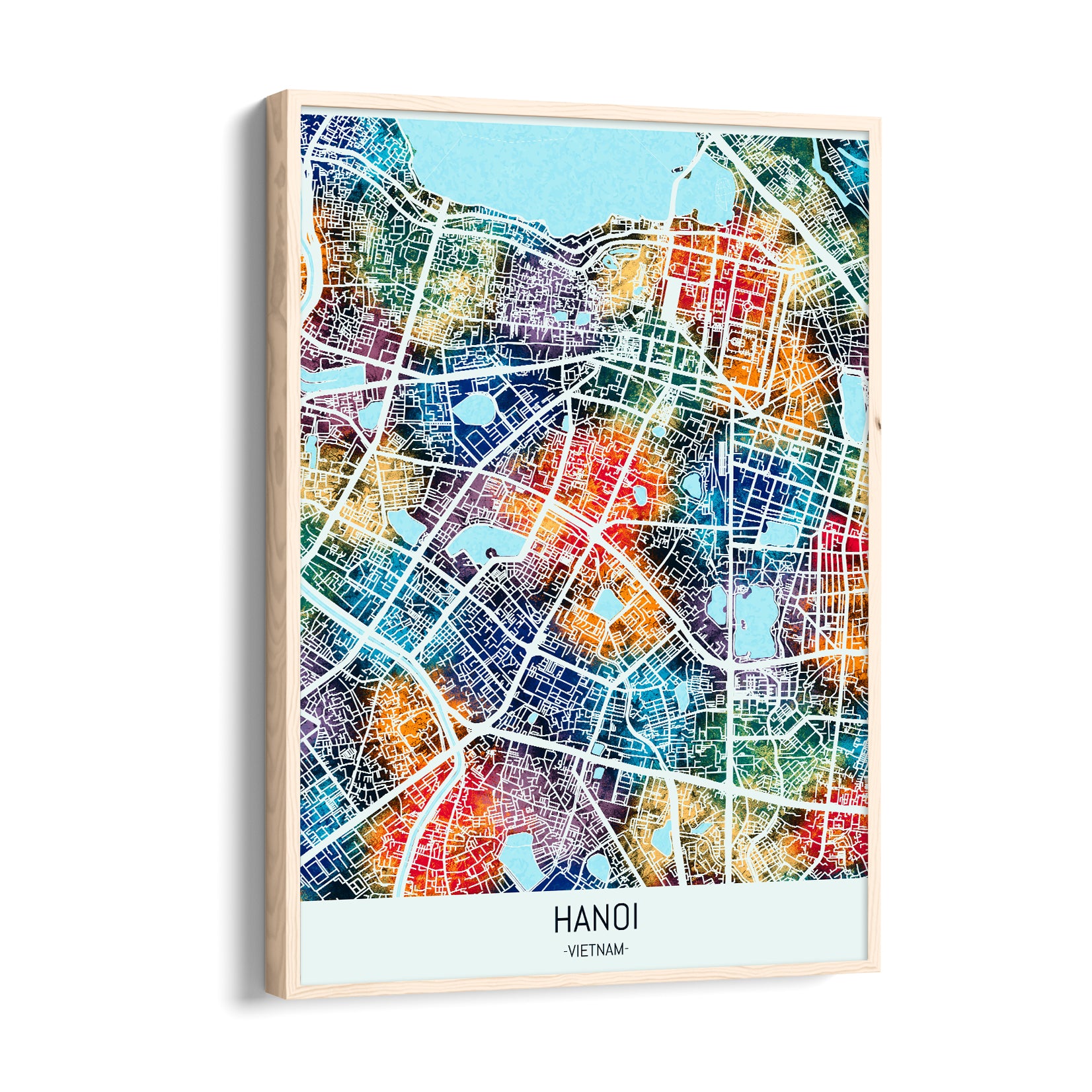 Hanoi Spectrum Grid - street map wall art