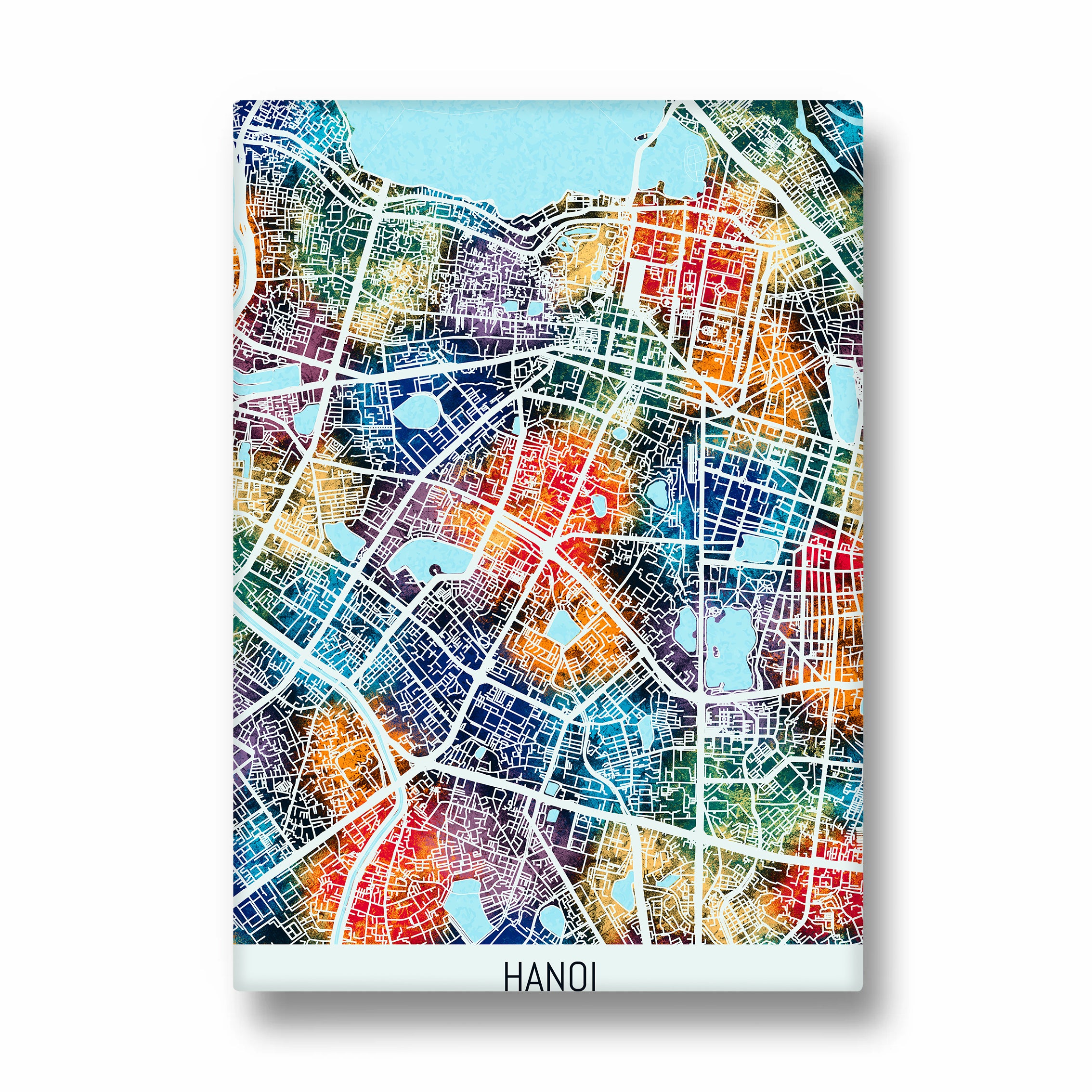 Hanoi Spectrum Grid - street map wall art