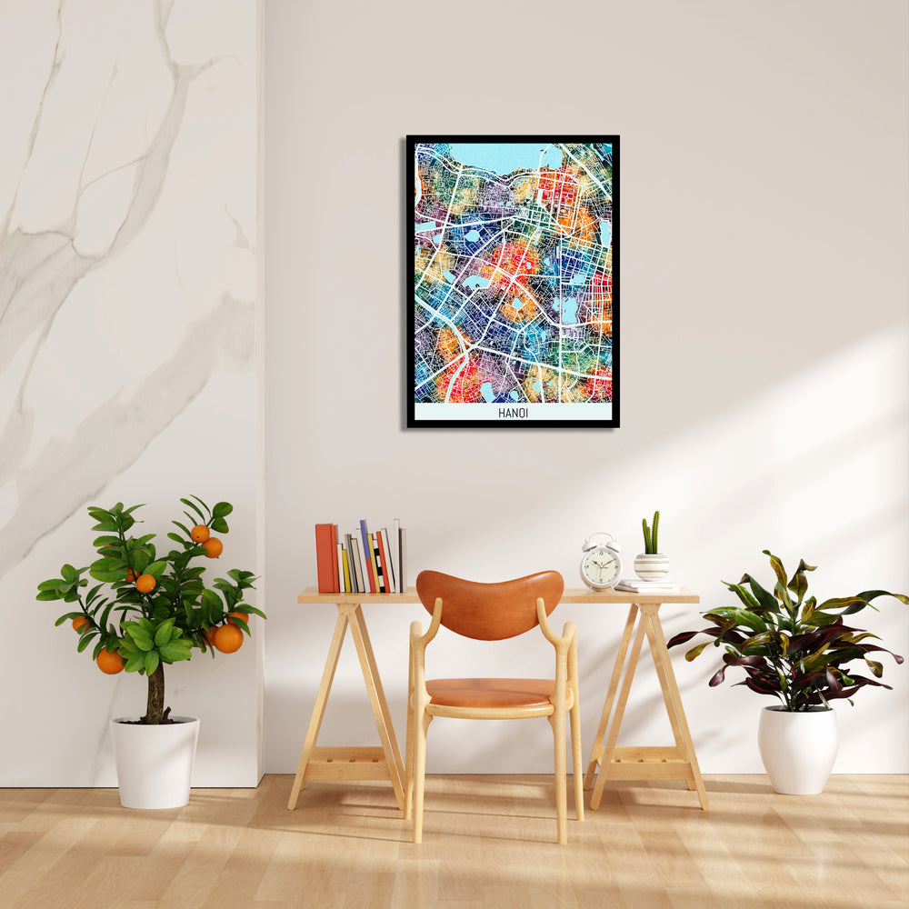 Hanoi Spectrum Grid - street map wall art