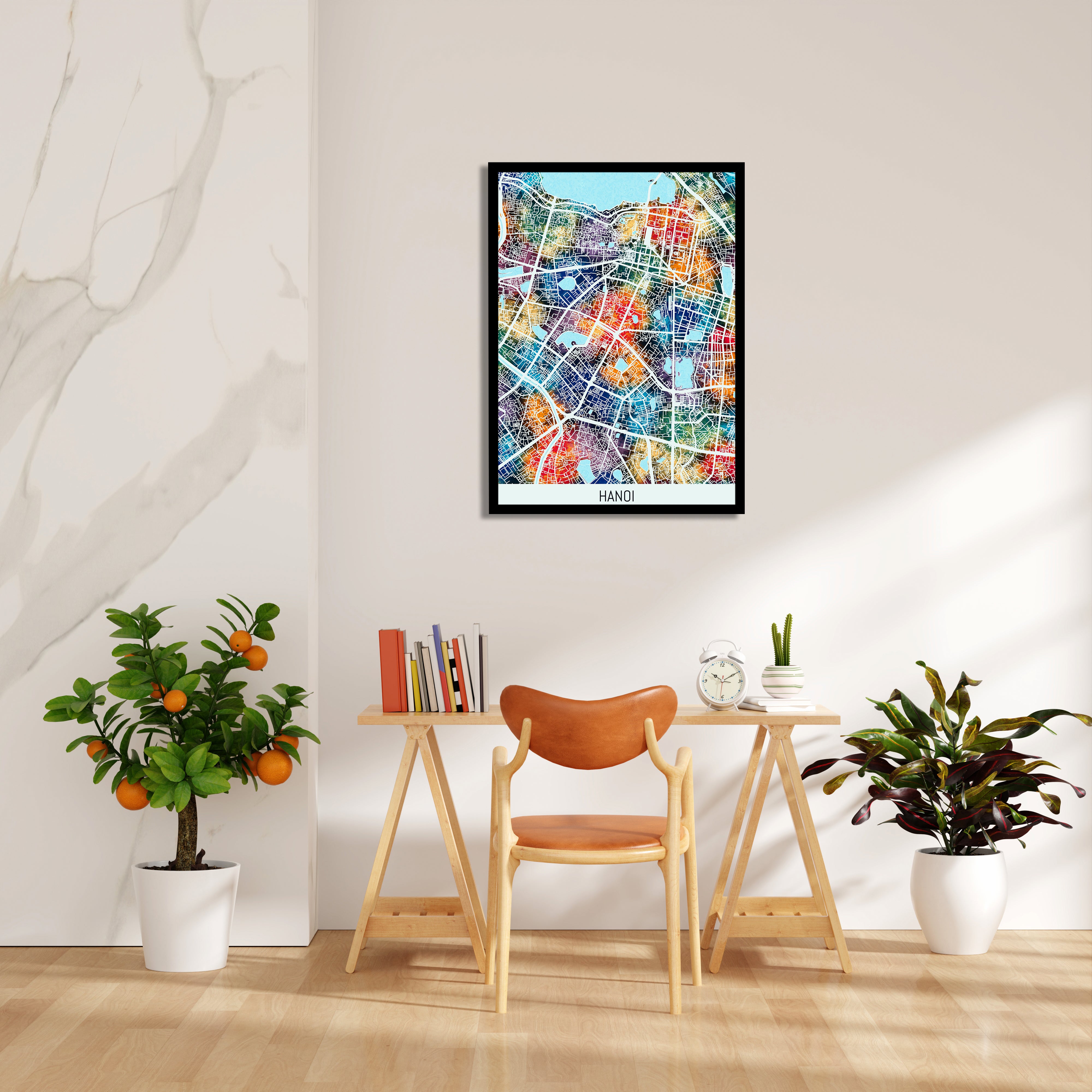 Hanoi Spectrum Grid - street map wall art