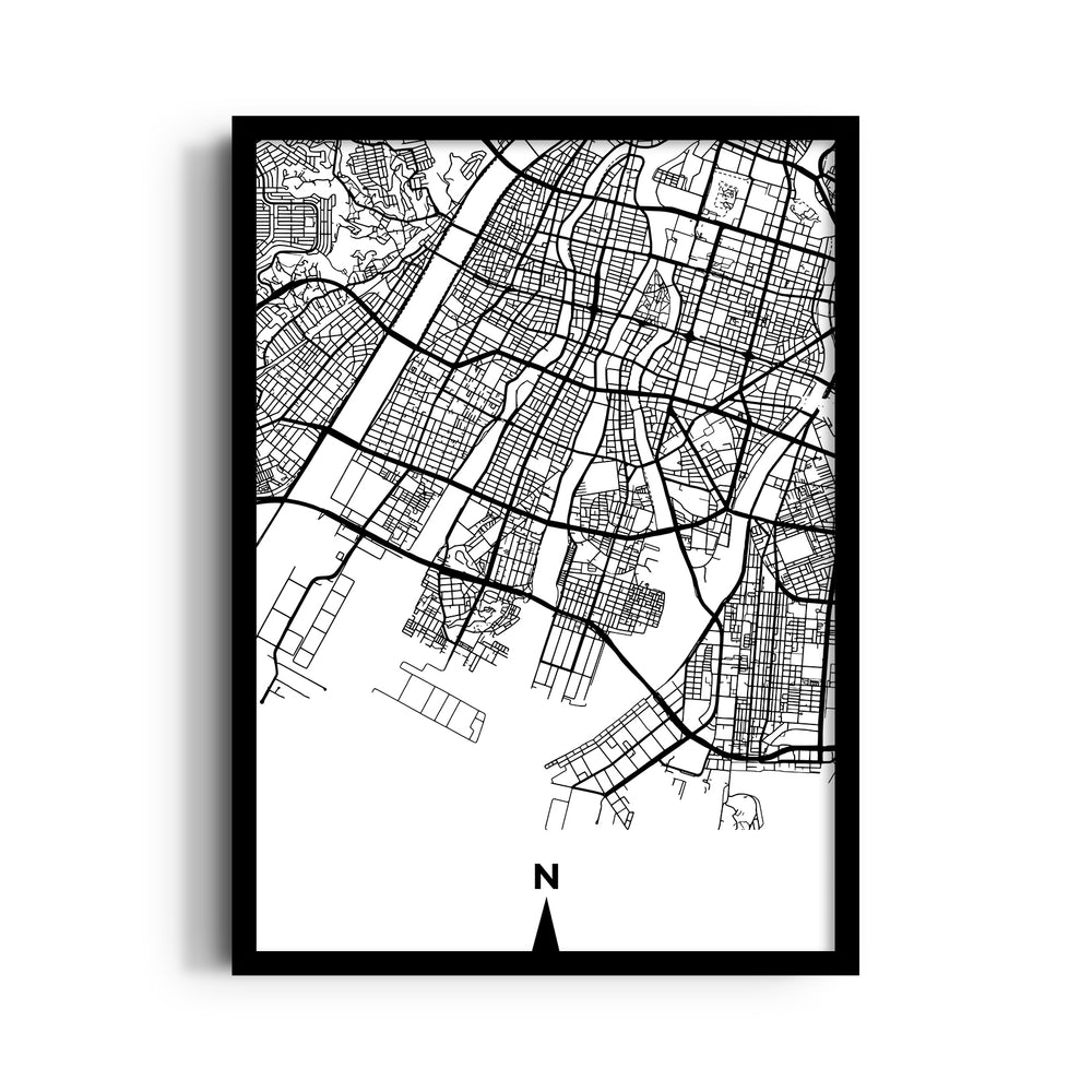 Harbor District Grid - street map wall art