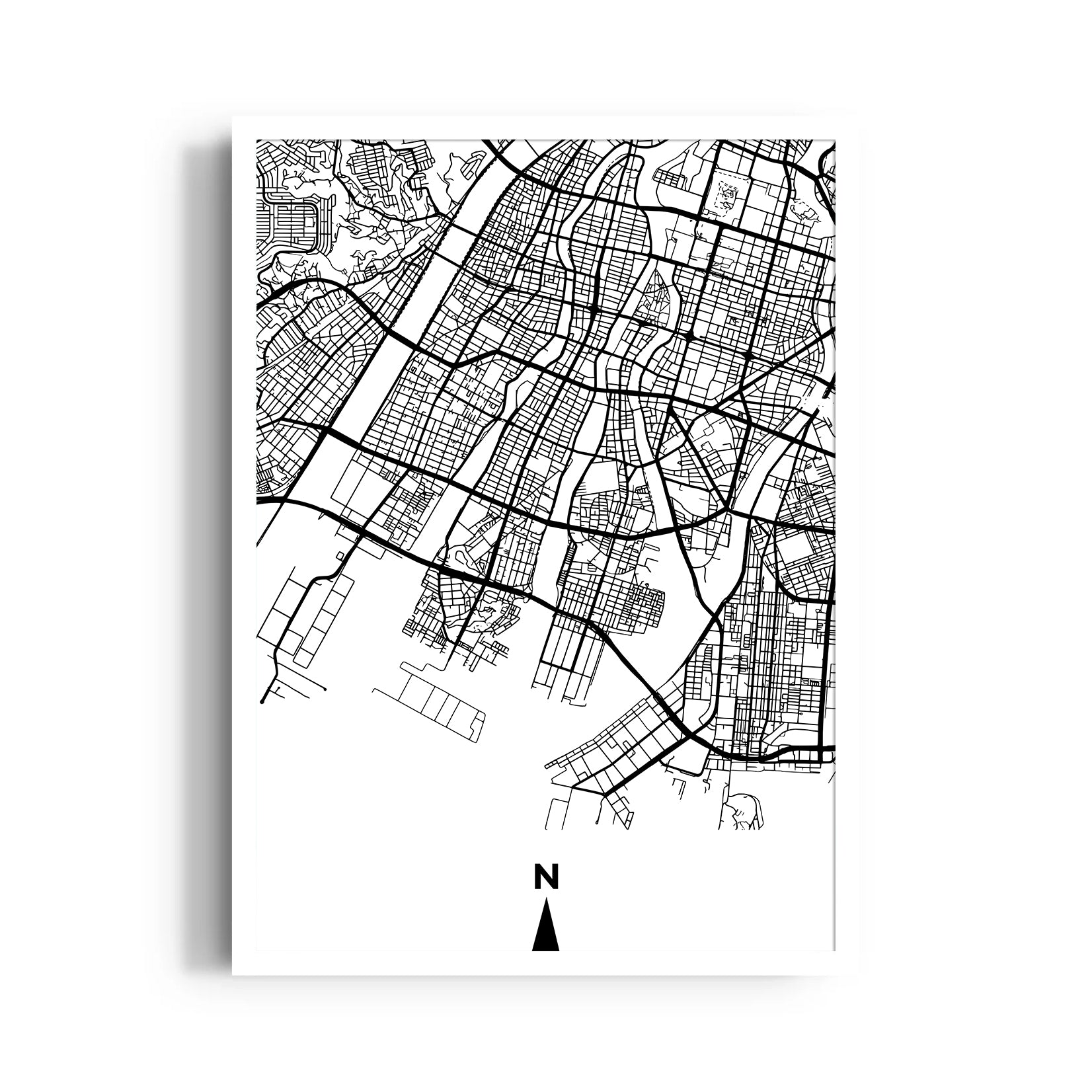 Harbor District Grid - street map wall art