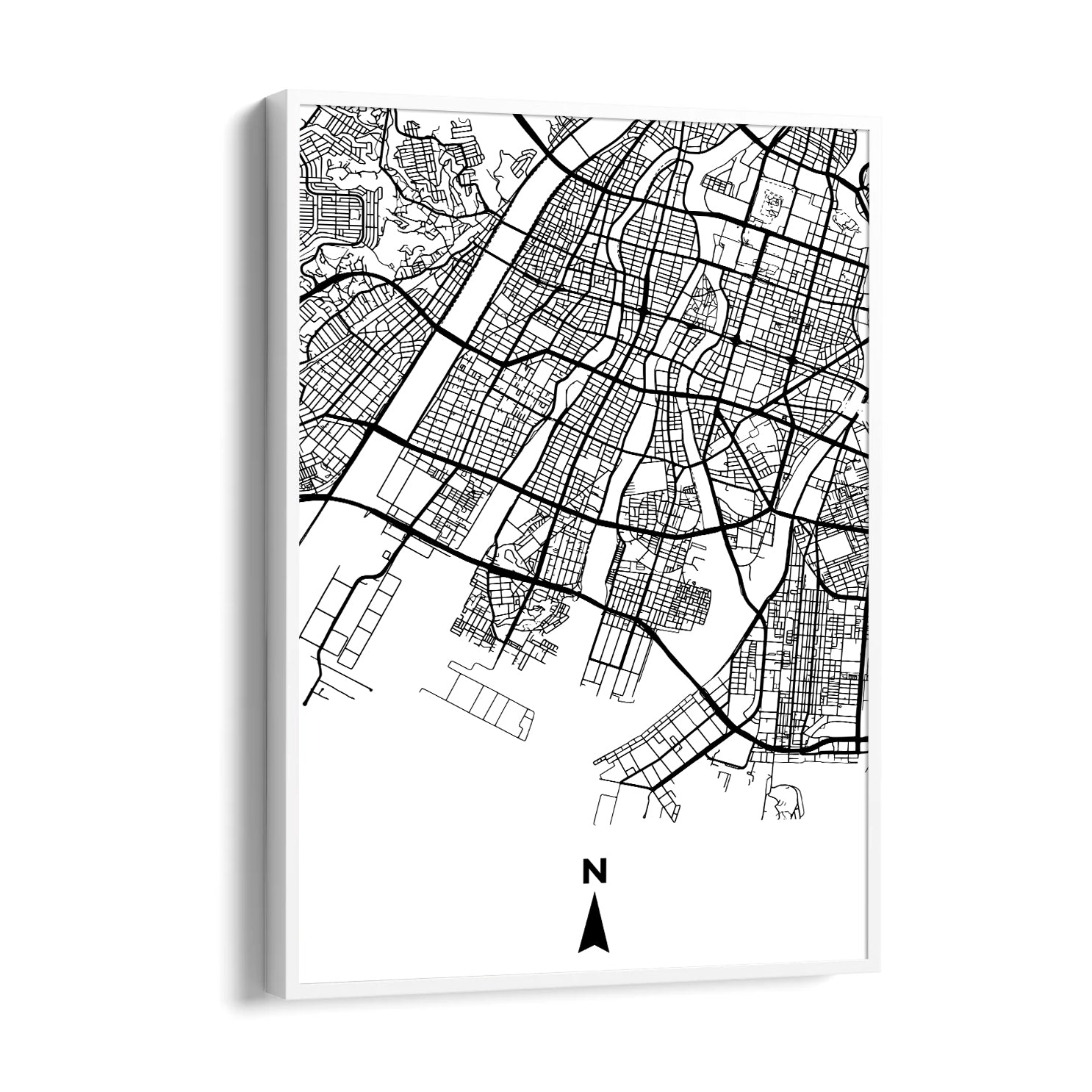 Harbor District Grid - street map wall art