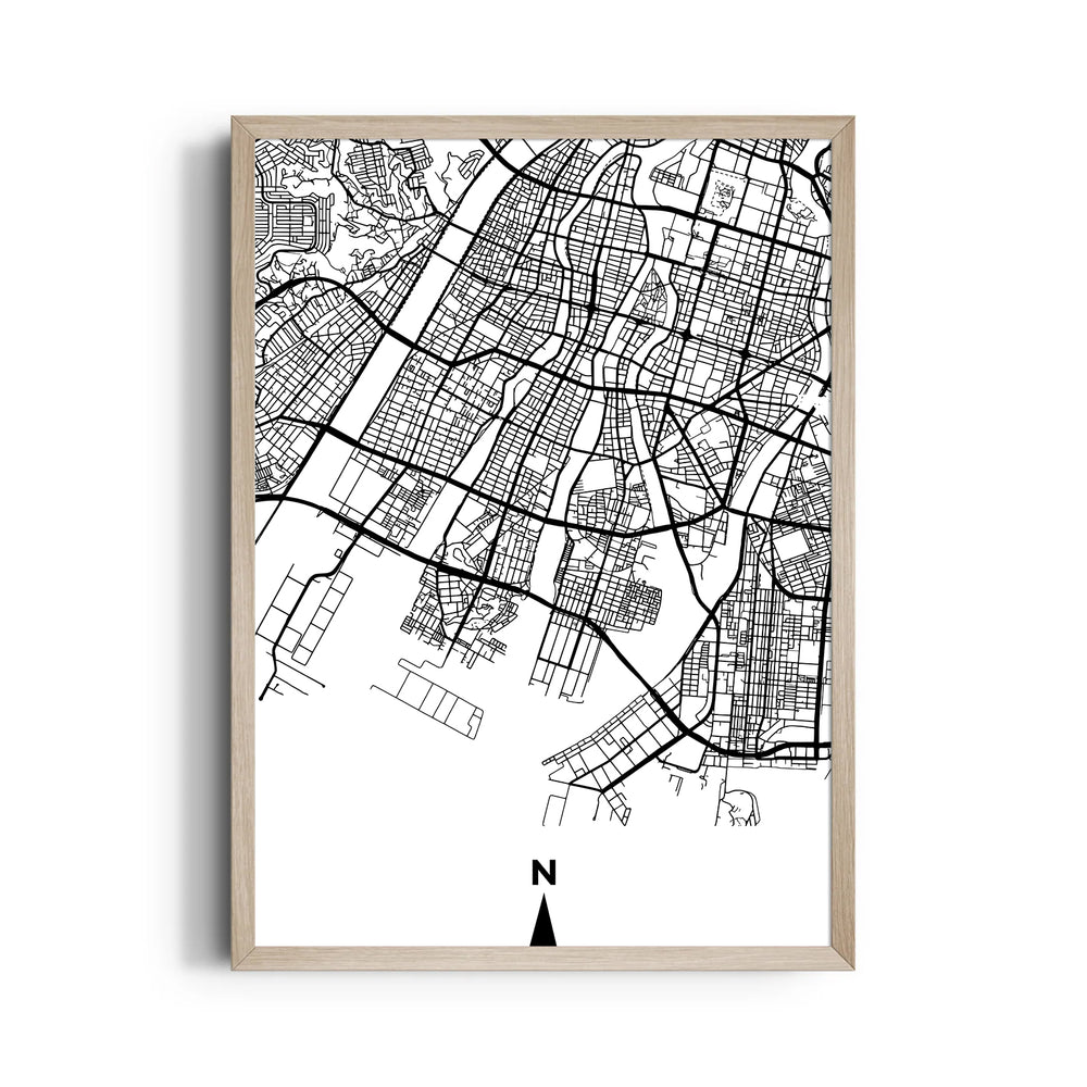 Harbor District Grid - street map wall art