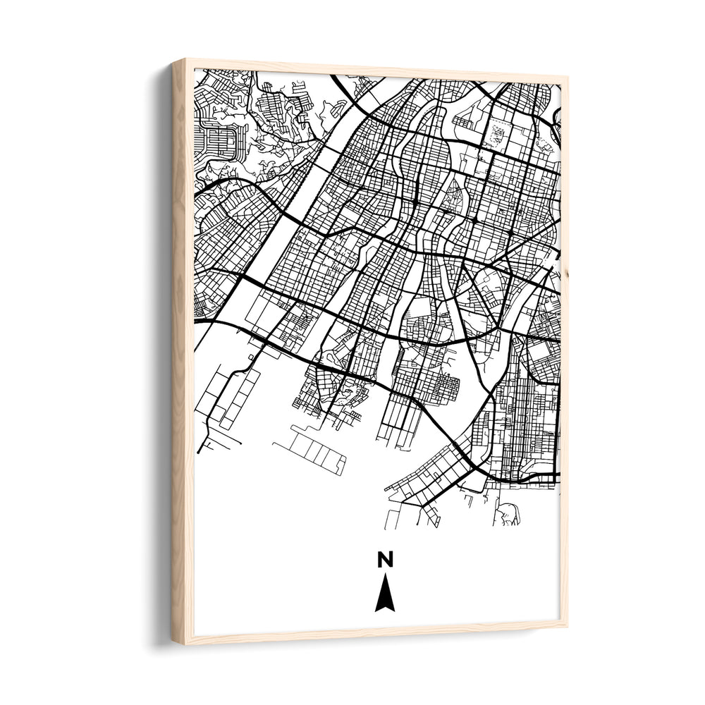 Harbor District Grid - street map wall art