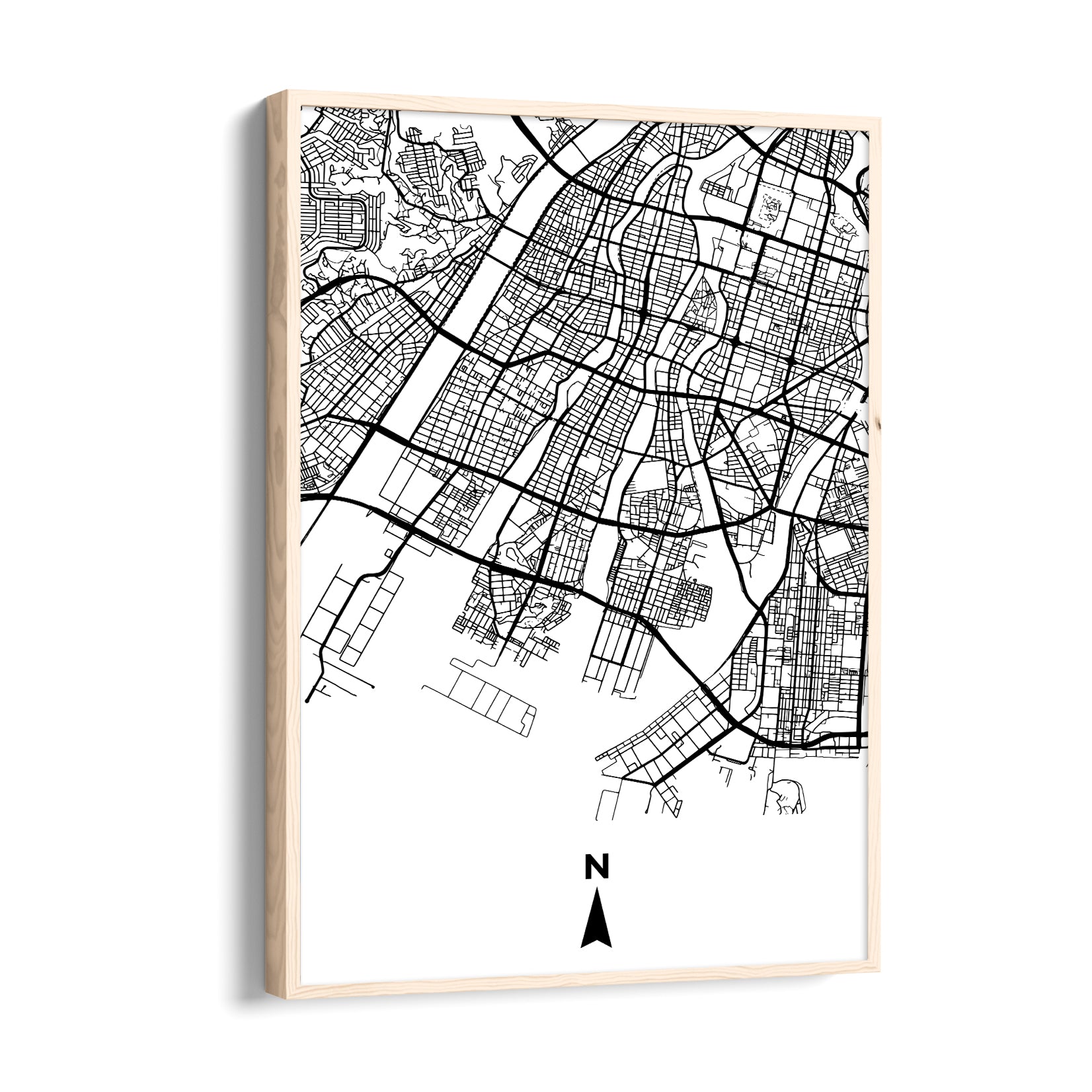 Harbor District Grid - street map wall art