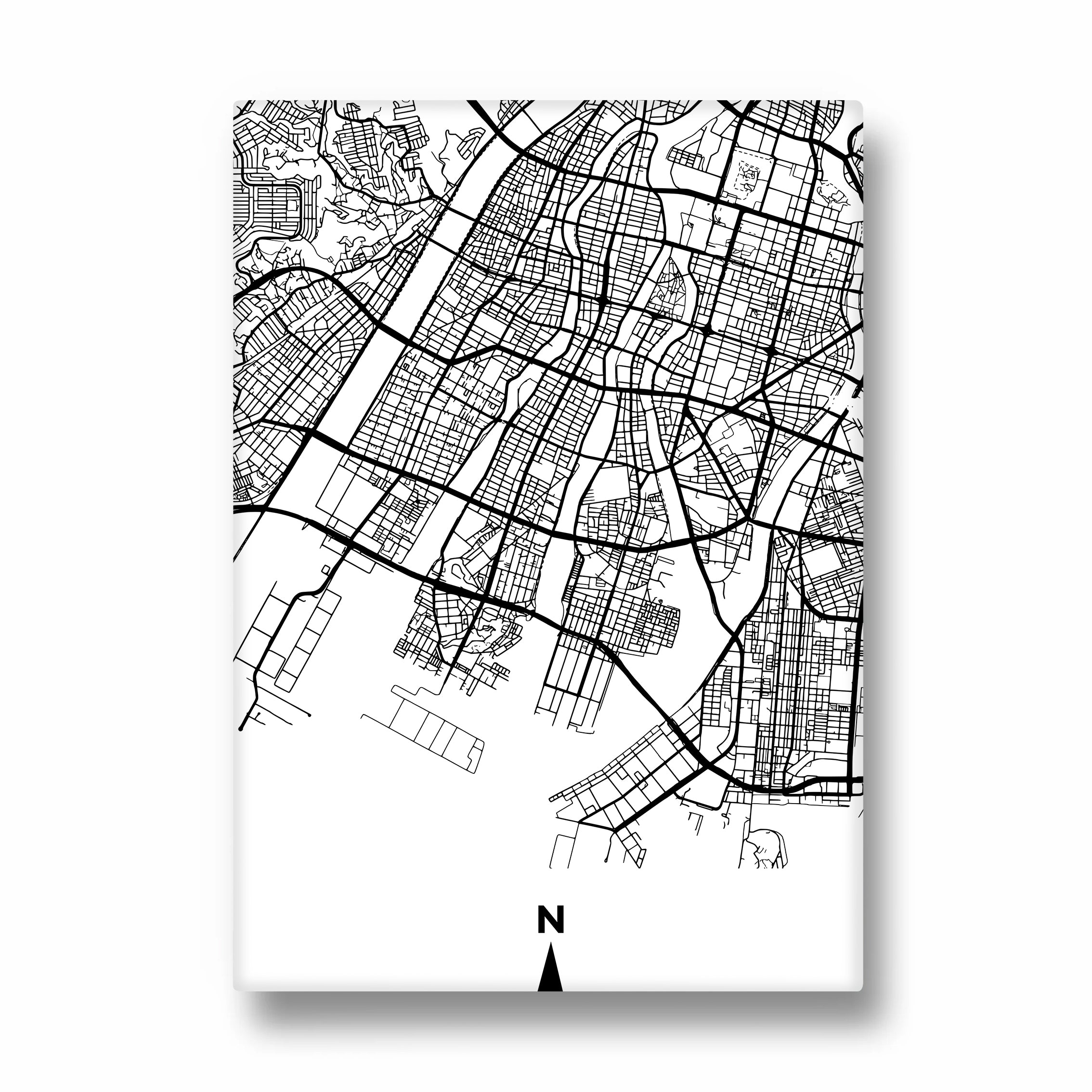 Harbor District Grid - street map wall art
