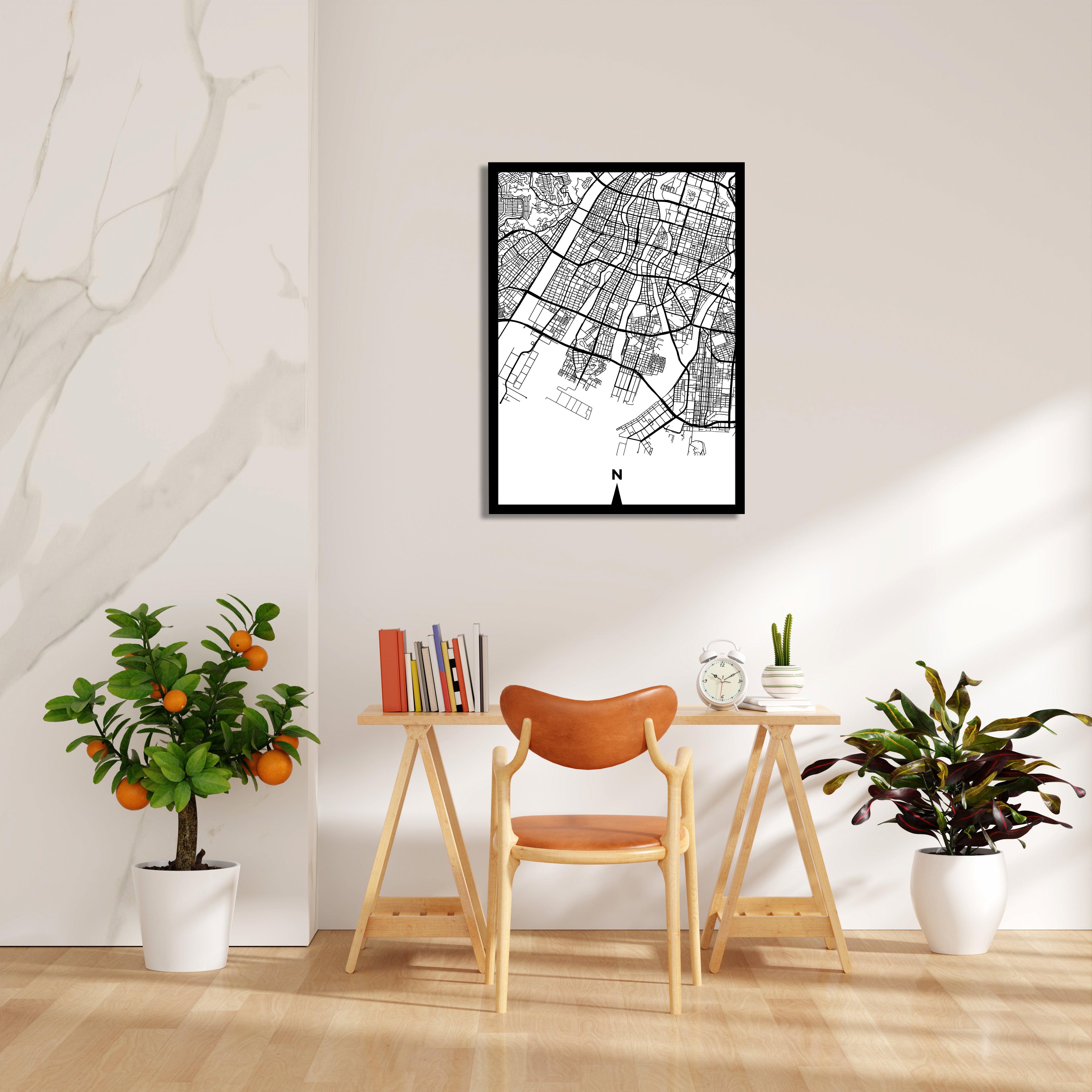 Harbor District Grid - street map wall art
