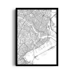 Harborline City Grid - street map wall art