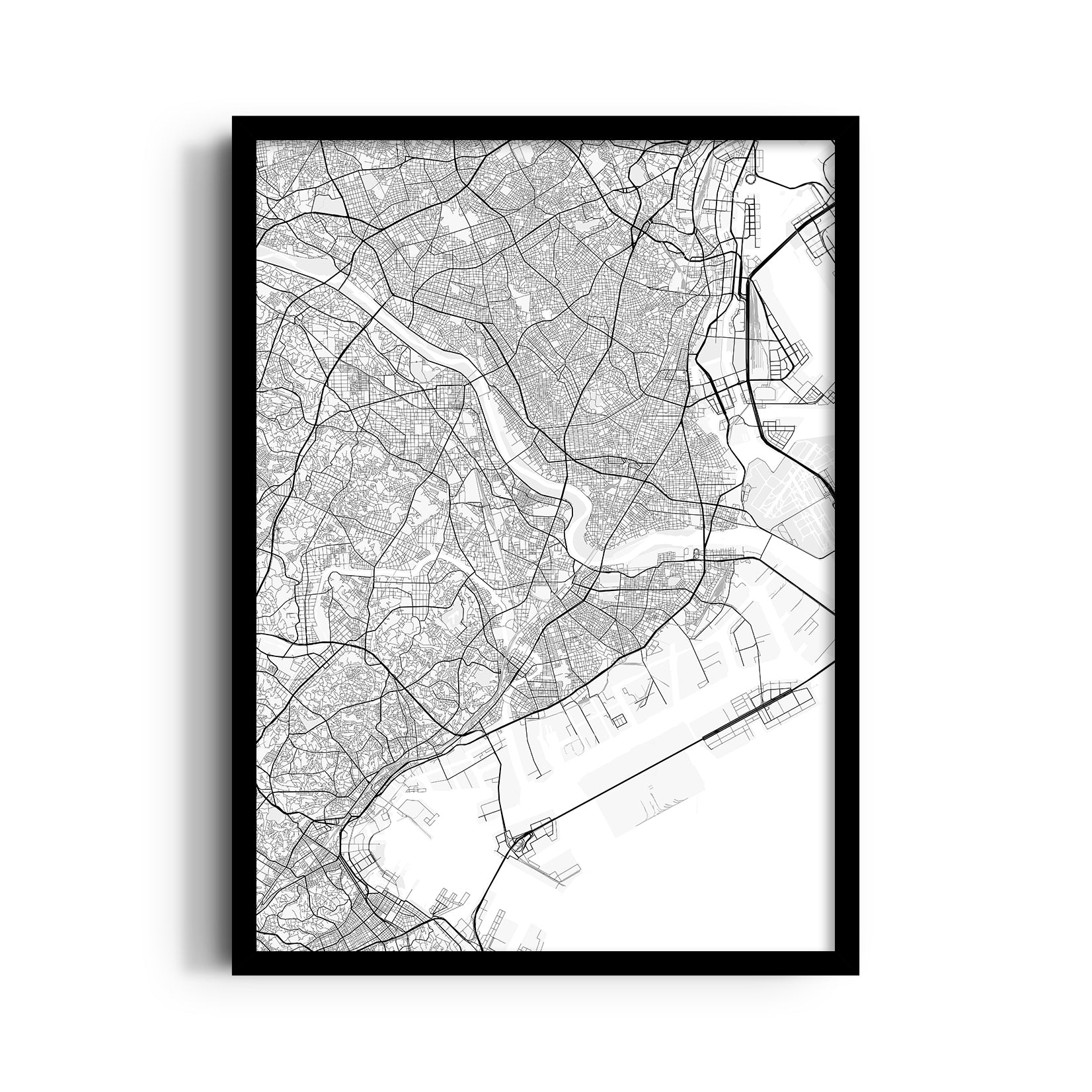 Harborline City Grid - street map wall art