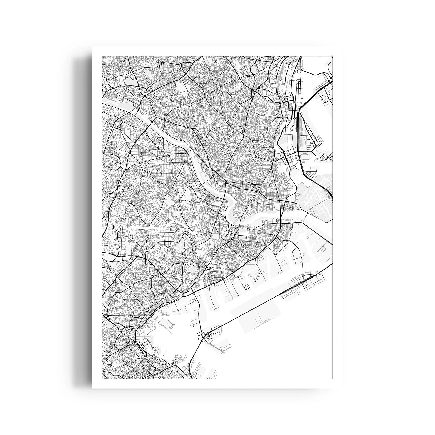Harborline City Grid - street map wall art