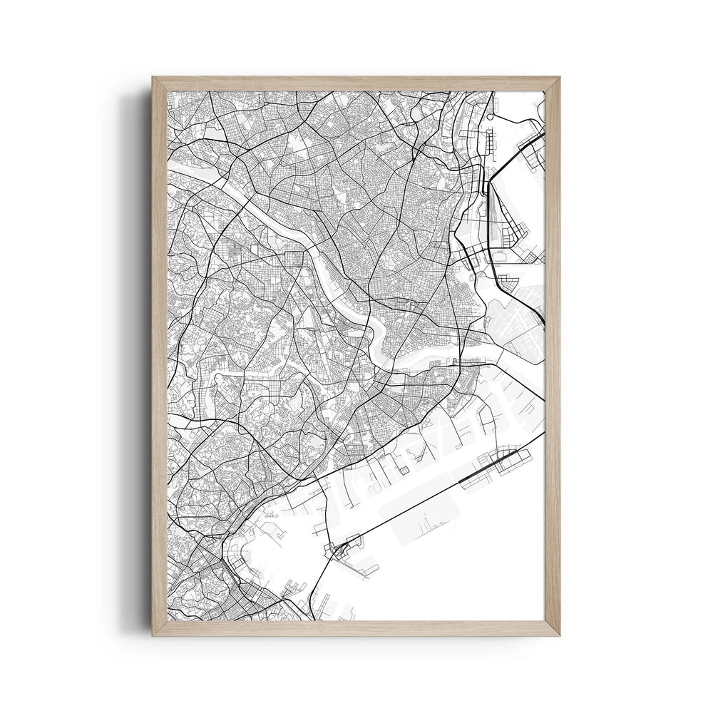 Harborline City Grid - street map wall art