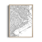 Harborline City Grid - street map wall art