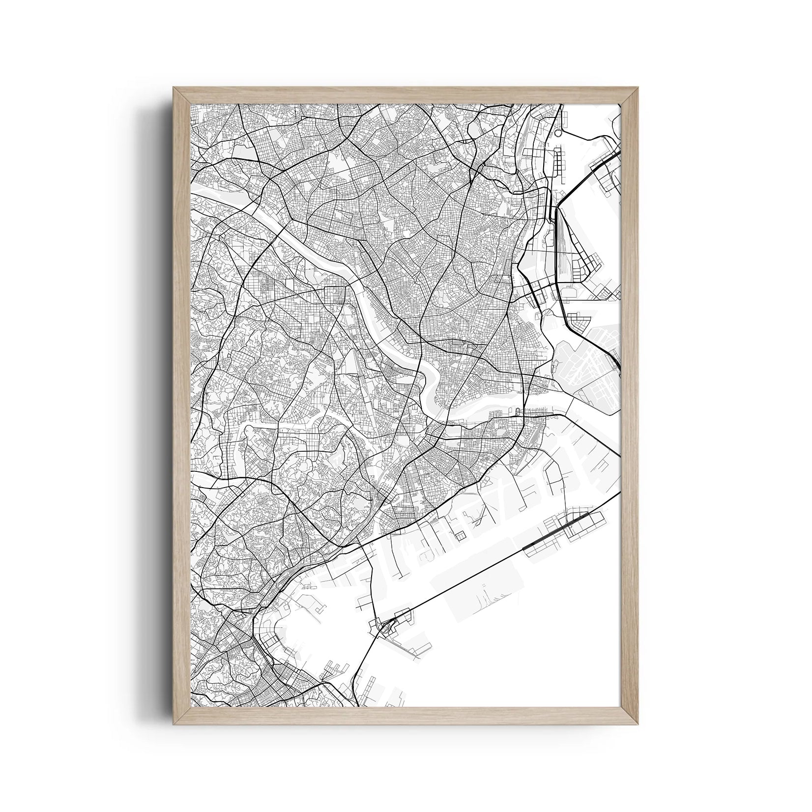 Harborline City Grid - street map wall art