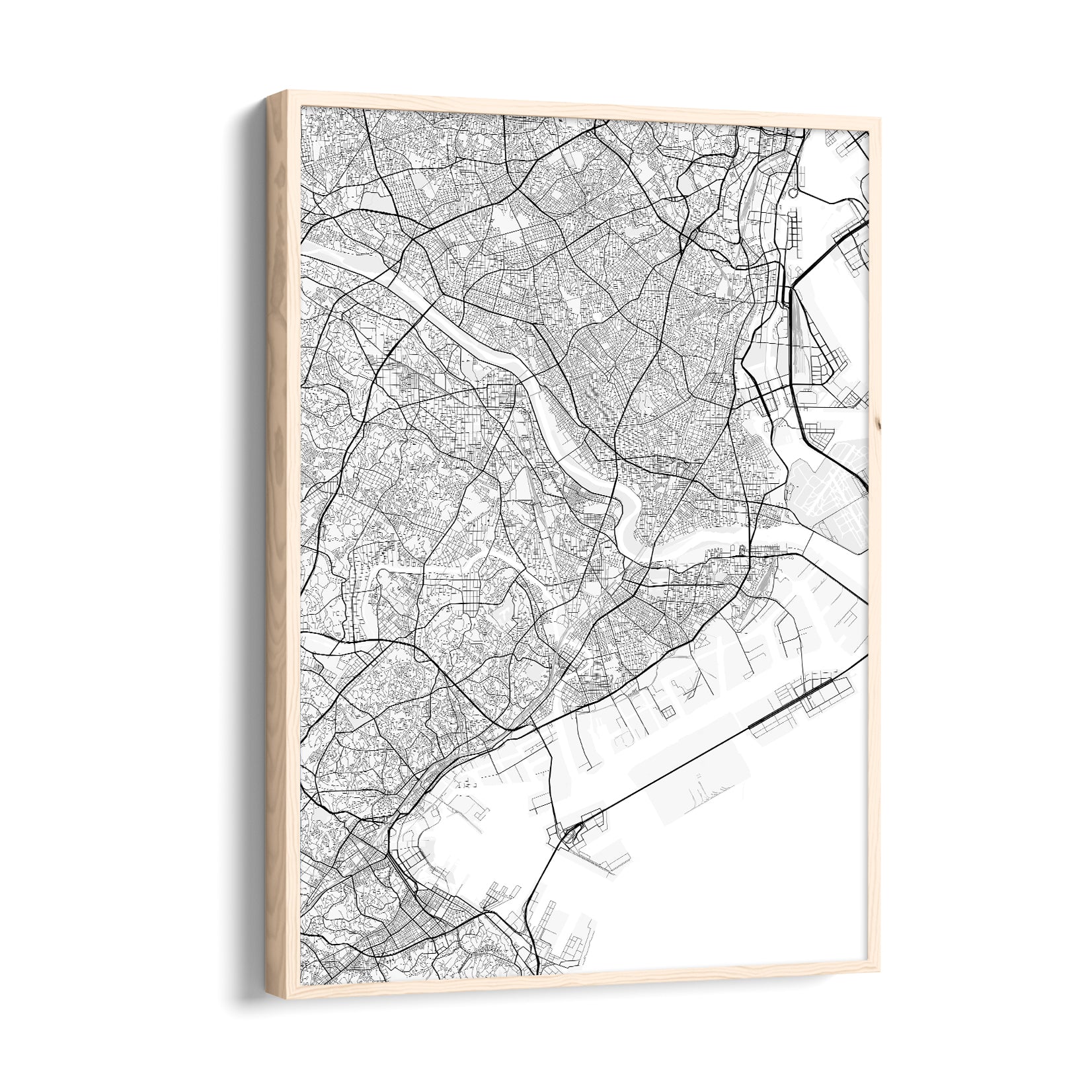 Harborline City Grid - street map wall art