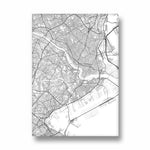 Harborline City Grid - street map wall art