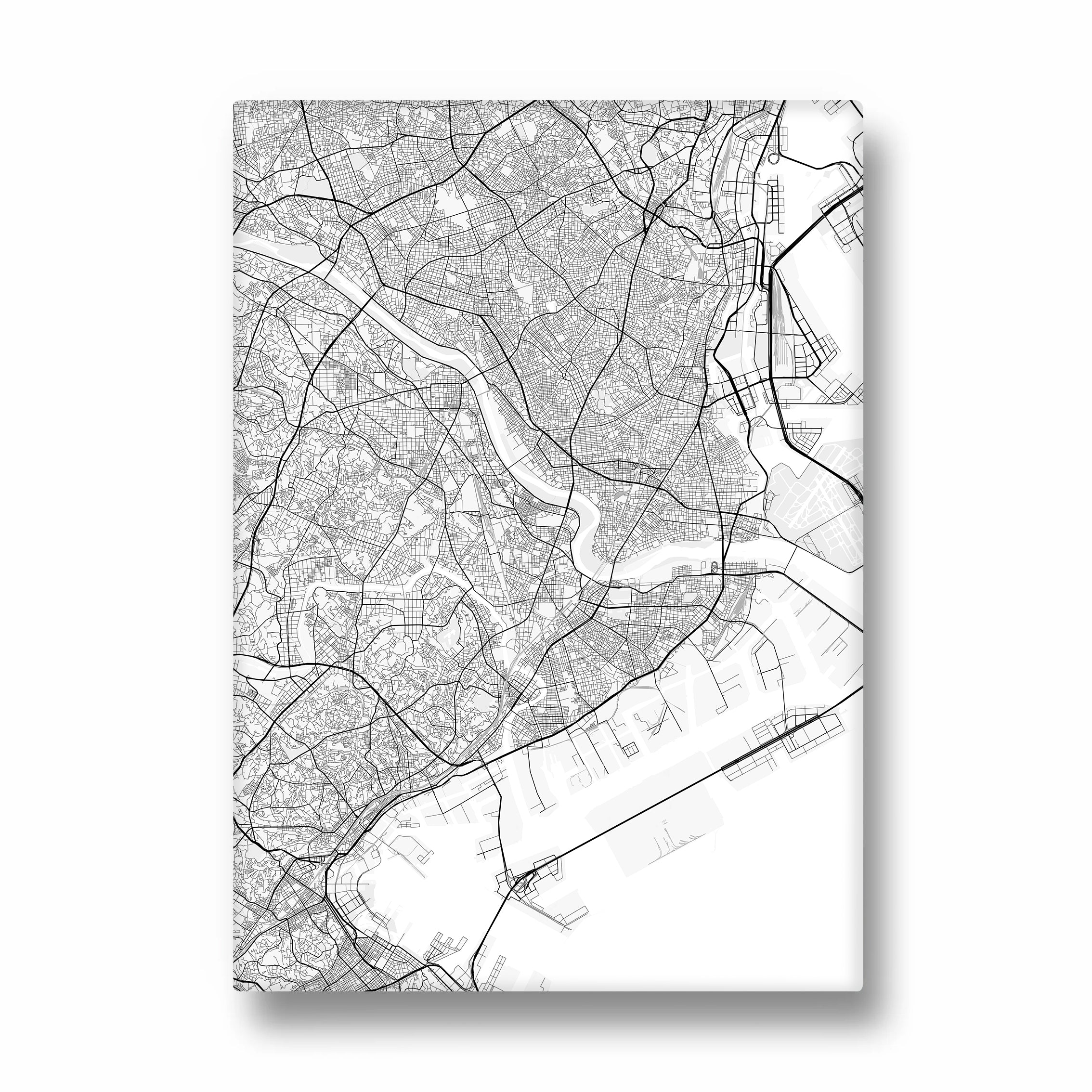Harborline City Grid - street map wall art
