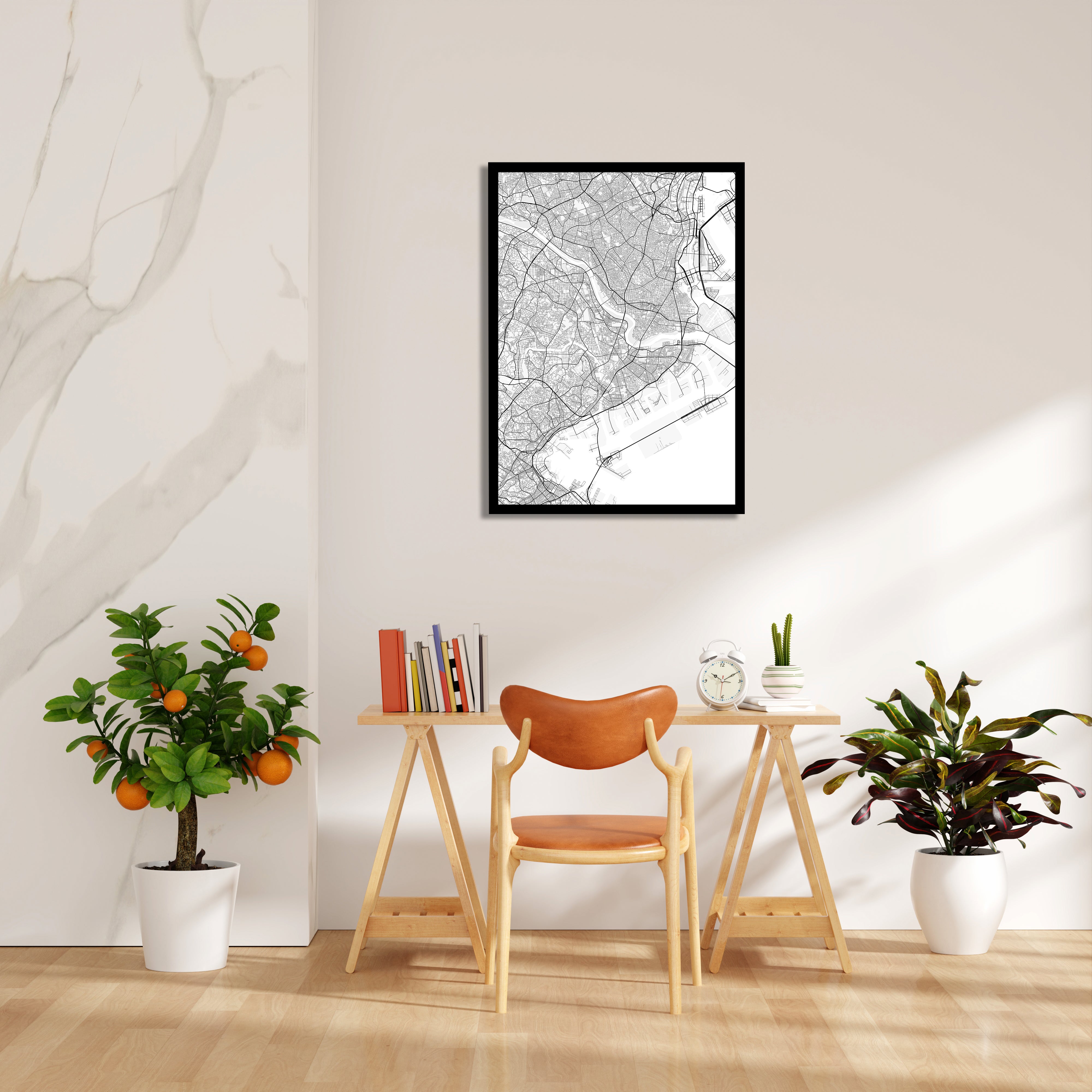 Harborline City Grid - street map wall art