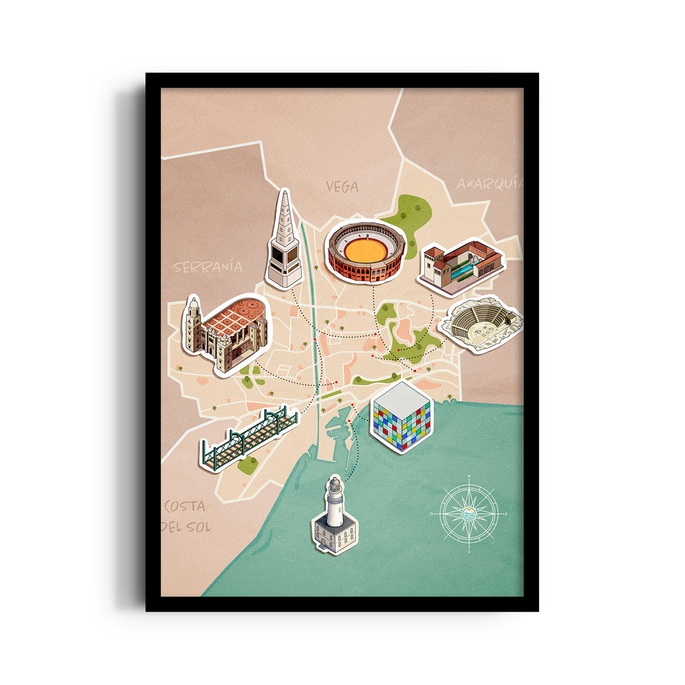 Heritage Landmark Routes - street map wall art