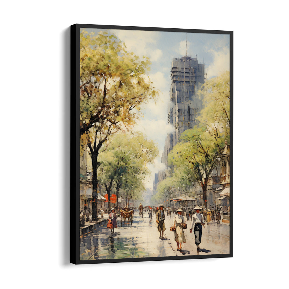 Impressionist City Promenade - City Wall Art