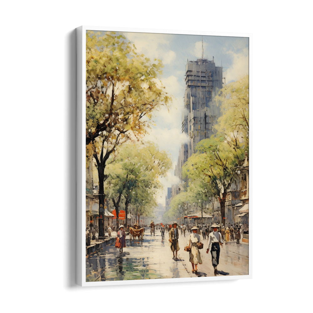 Impressionist City Promenade - City Wall Art